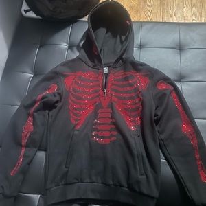 Guapi exclusive skeleton half zip hoodie